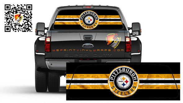 Steelers Flag Rear Window Perforated Graphic Decal Sticker Trucks Campers Cars