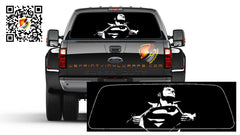Superman Black and White Rear Window Tint  Perforated Graphic Vinyl Trucks Cars Campers
