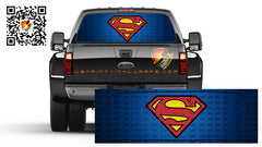 Superman Blue Rear Window Tint  Perforated Graphic Vinyl Trucks Cars Campers RV