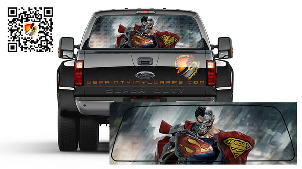Superman  Rear Window Tint  Perforated Graphic Vinyl Decal Cars Trucks  Campers