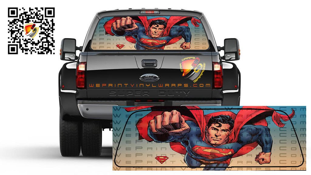 Superman Vintage Rear Window Tint Perforated Graphic Vinyl Decal Cars Trucks RV