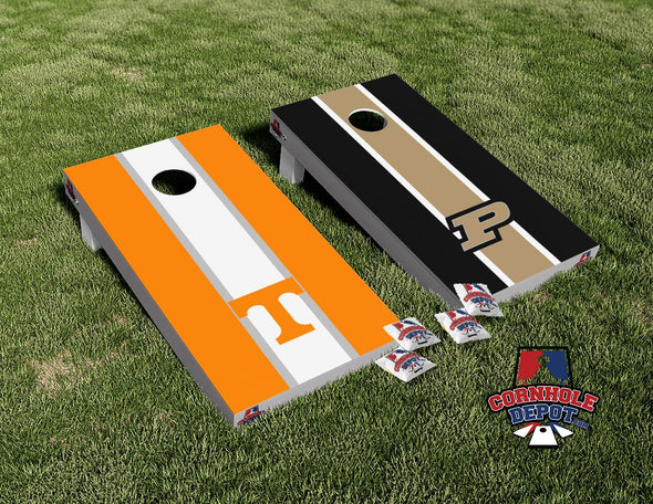 Tennessee Volunteer and Purdue Split Set  Cornhole Board Vinyl Wrap Laminated Sticker Set Decal