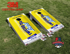Twisted Tea Light Yellow Cornhole Board Vinyl Wrap Skins Laminated Sticker Set Decal