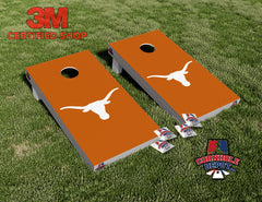Texas Longhorn Burnt Orange Cornhole Board Vinyl Wrap Laminated Sticker Set Decal