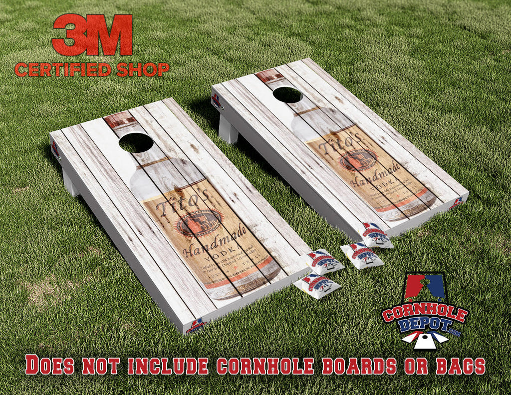 Jeff~ 2 Milwaukee Brewers, 2 Brewers mashup, 2 Wisconsin mash up, 1 Home of the Free and 1 Tito's, 1 Jeff and Shannon 2'x2' and 1 Army Cornhole Board Vinyl Wrap Skins Laminated Sticker Set Decal