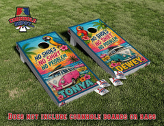 JONATHAN ~ Cornhole Board Vinyl Wrap Laminated Sticker Set Decal