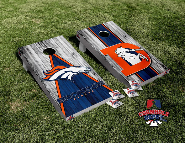 Broncos Denver Horse Washed Cornhole Board Vinyl Wrap Skins Laminated Sticker Set  Decal