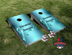 Scleroderma Awareness Cornhole Board Vinyl Wrap Laminated Sticker Set Decal