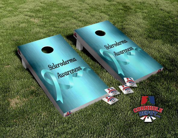 Scleroderma Awareness Cornhole Board Vinyl Wrap Skins Laminated Sticker Set Decal