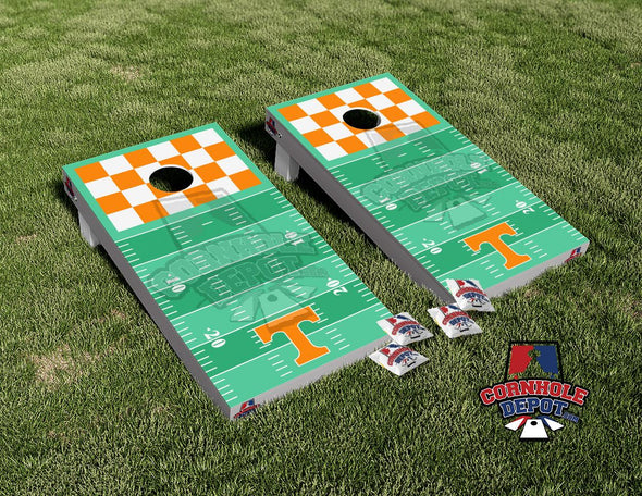 Tennessee Volunteer Football Field Cornhole Board Vinyl Wrap Laminated Sticker Set Decal