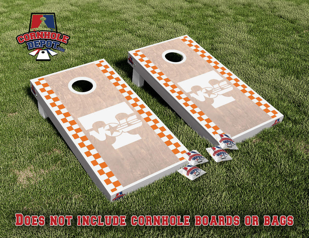 Tennessee Volunteer Vols Cornhole Board Vinyl Wrap Skins Laminated Sticker Set Decal