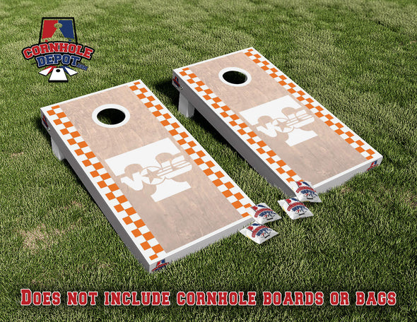 Tennessee Volunteer Vols Cornhole Board Vinyl Wrap Skins Laminated Sticker Set Decal