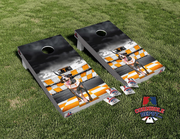 Tennessee Volunteer Smokey Cornhole Board Vinyl Wrap Skins Laminated Sticker Set Decal