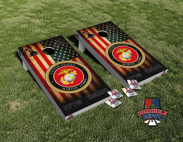American Flag Soldiers Patriotic USA Cornhole Board Vinyl Wrap Skins Laminated Sticker Set Decal