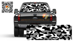 Camo Traditional Black and White Rear Window Perforated Graphic Decal Trucks Cars Campers