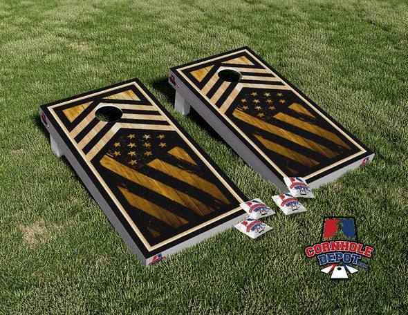 American Flag  Wood Cornhole Board Vinyl Wrap Skins Laminated Sticker Decal Set