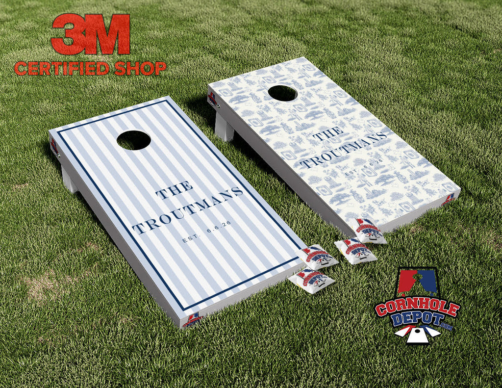 Custom Personalized Cornhole Board Vinyl Wrap Skins Laminated Sticker Set Decal