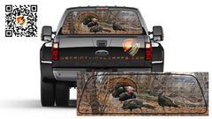Turkey Hunting Rear Window Perforated Graphic Decal Sticker Trucks Cars Campers SUV RV