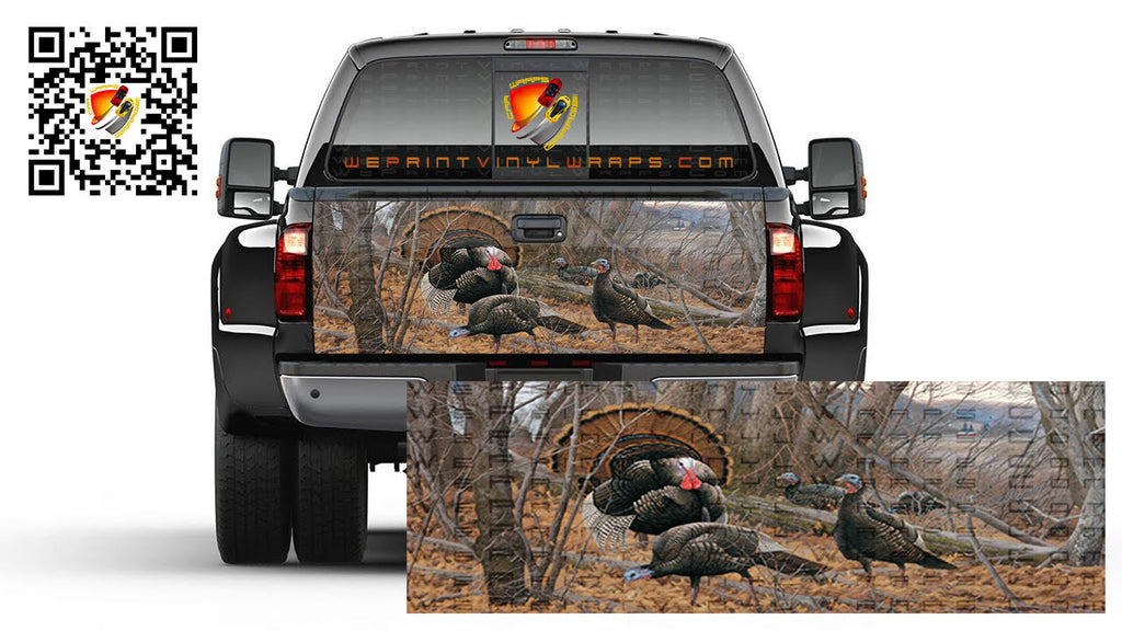 Turkey Hunting Tailgate Wrap Vinyl Graphic Decal Sticker Trucks Campers RV