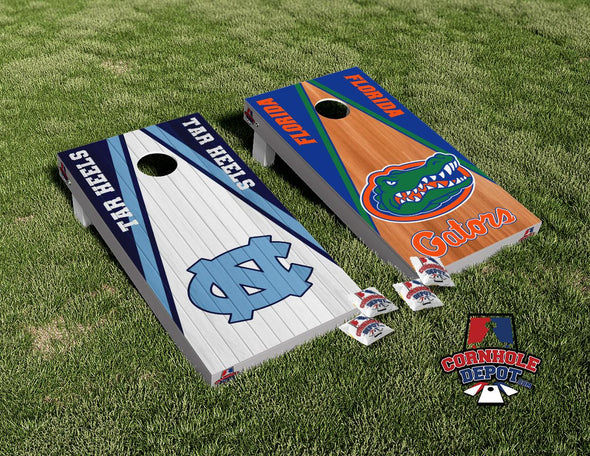 UNC Tarheels and Florida Gator Split Set Cornhole Board Vinyl Wrap Skins Laminated Sticker Set Decal