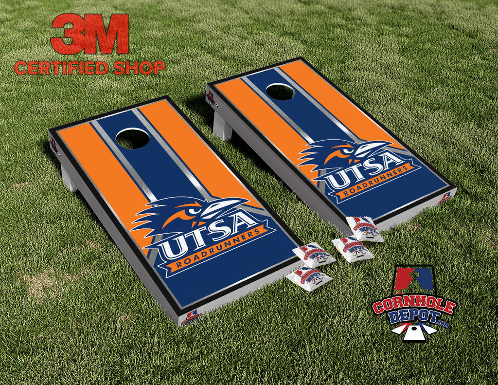 UTSA Roadrunners  Cornhole Board Vinyl Wrap Skins Laminated Sticker Decal Set