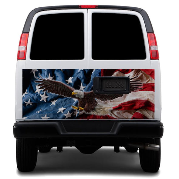 Steven~ Eagle American Flag  Wrap Vinyl Graphic Decal Sticker *******SIZE 25" X 65"******