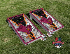 VT Hokies Cornhole Board Vinyl Wrap Skins Laminated Sticker Set Decal