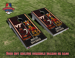 VT Hokies and VMI Virginia Keydeys House Divided Cornhole Board Vinyl Wrap Skins Laminated Sticker Set Decal