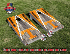 Tennessee Volunteer Vols Orange Washed Wood Cornhole Board Vinyl Wrap Skins Laminated Sticker Set Decal