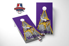 Vikings Minnesota Cornhole Board Vinyl Wrap Laminated Sticker Set Decal