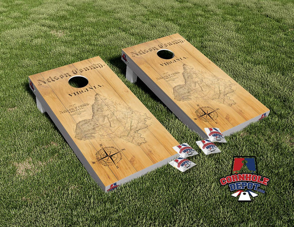 Virginia Nelson County Wood Cornhole Board Vinyl Wrap Skins Laminated Sticker Set