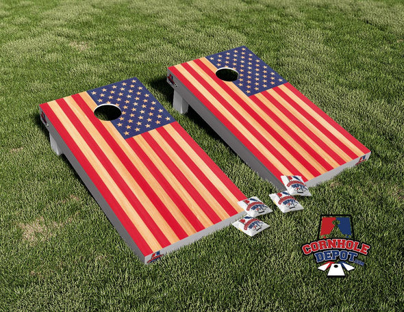 American Flag Cornhole Board Vinyl Wrap Skins  Laminated Decal Set
