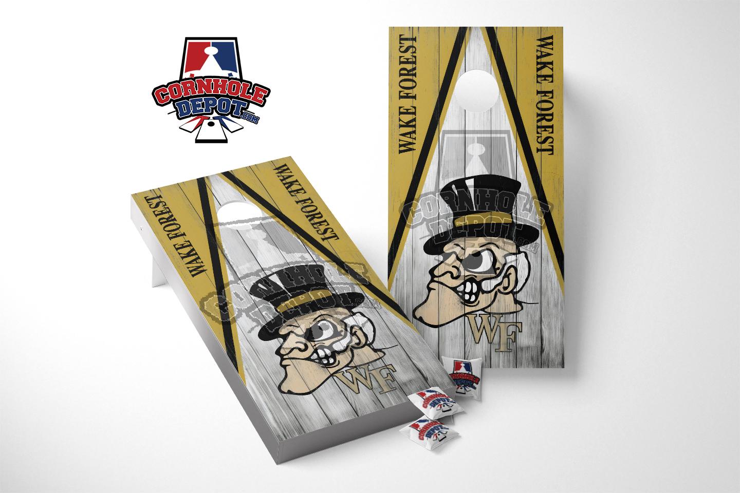 Wake Forest Deacon Washed Cornhole Board Vinyl Wrap Skins Laminated St ...