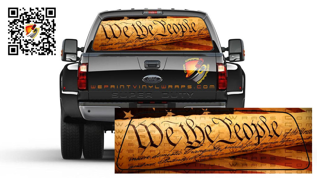 We The People American Flag Rear Window Perforated Graphic Decal Trucks Cars Campers