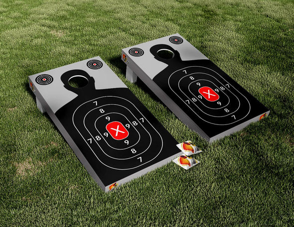 Shooting Target  Cornhole Board Vinyl Wrap Skins Laminated Sticker Set Decal