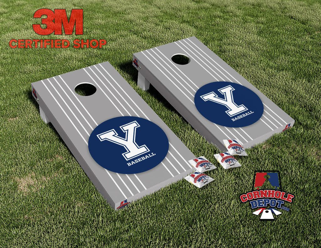 Yale Baseball  Cornhole Board Vinyl Wrap Skins Laminated Sticker Set Decal