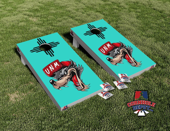 Zia Lobo Cornhole Board Vinyl Wrap Laminated Sticker Set Decal