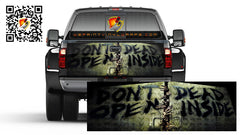 Zombie Scary Don't Open Dead Inside Tailgate Wrap Vinyl Graphic Decal Sticker Trucks Campers