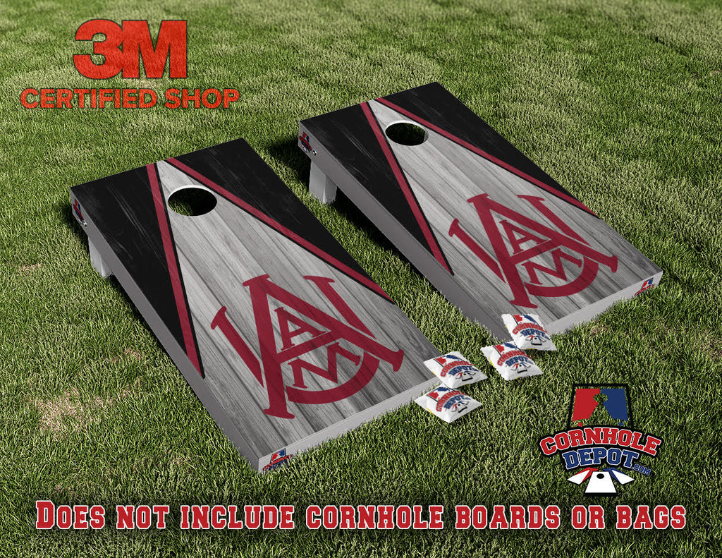 A&M Alabama Dark Gray Cornhole Board Vinyl Wrap Skins Laminated Sticker Decal Set