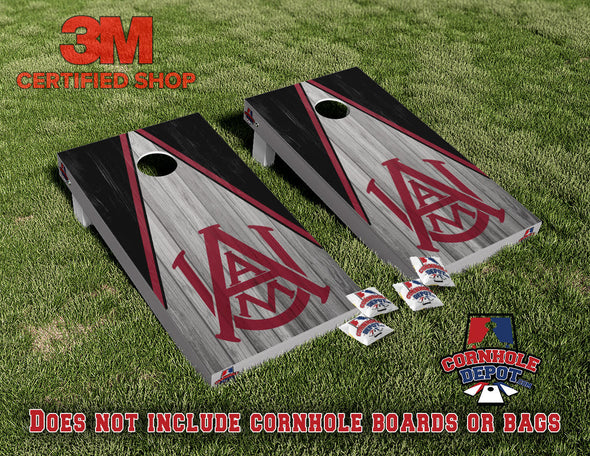 A&M Alabama Dark Gray Cornhole Board Vinyl Wrap Skins Laminated Sticker Decal Set