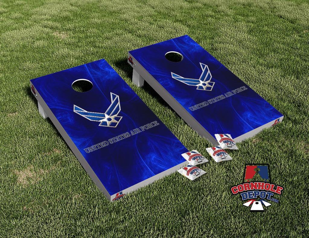 US Air Force Blue Cornhole Board Vinyl Wrap Skins Laminated Sticker Set Decal