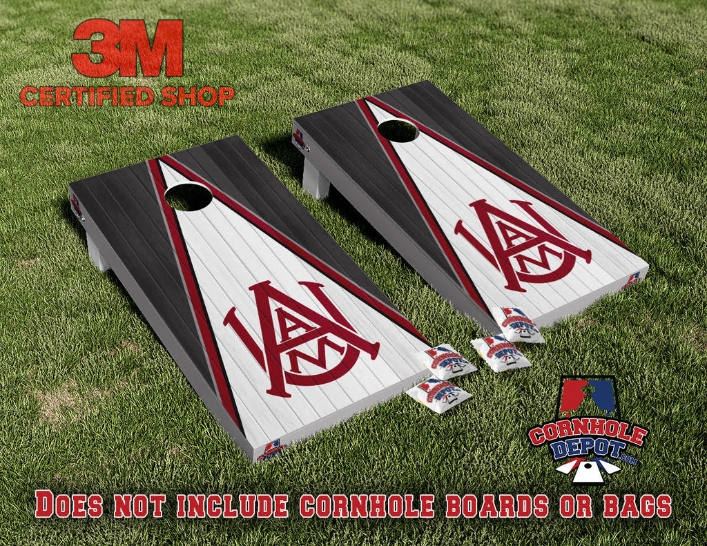 A&M Alabama Light Gray Cornhole Board Vinyl Wrap Skins Laminated Sticker Decal Set