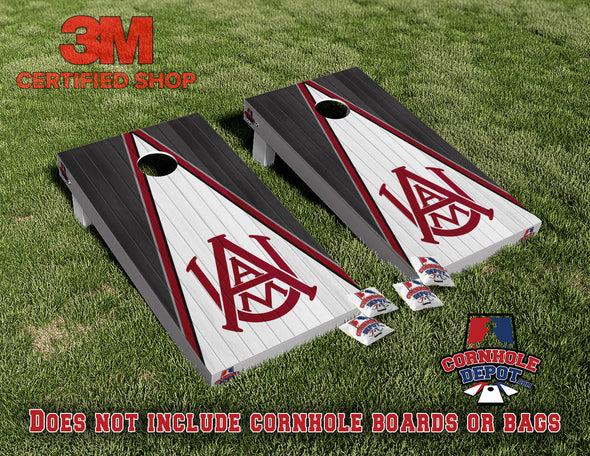 A&M Alabama Light Gray Cornhole Board Vinyl Wrap Skins Laminated Sticker Decal Set