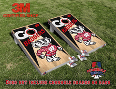 Wisconsin Bucky Badgers Wood Cornhole Board Vinyl Wrap Skins Laminated Sticker Set Decal