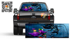Batman and Joker  Rear Window Perforated Graphic Vinyl Decal Cars Truck Camper