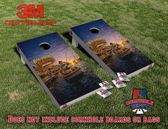 Bourbon Cornhole Board Vinyl Wrap Skins Laminated Sticker Set Decal