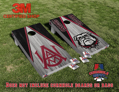 A&M Alabama and Georgia Bulldogs Split Set Cornhole Board Vinyl Wrap Skins Laminated Sticker Decal Set
