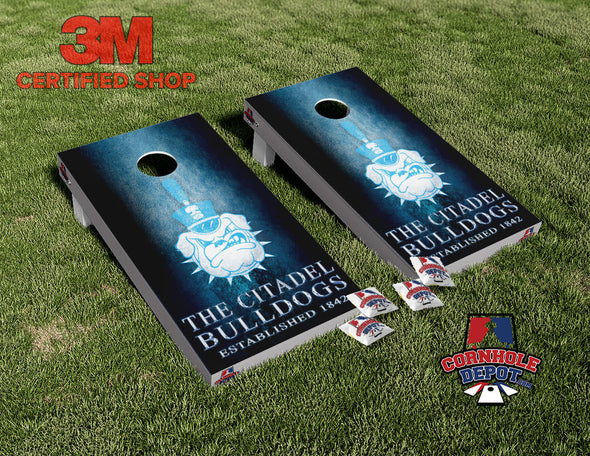 The Citadel Bulldogs Cornhole Board Vinyl Wrap Skins Laminated Sticker Decal Set