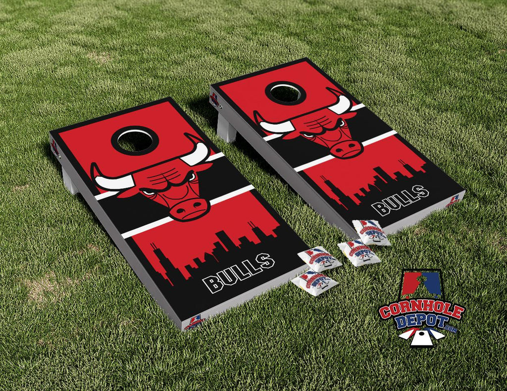 Chicago Bulls Cornhole Board Vinyl Wrap Skins Laminated Sticker Set Decal