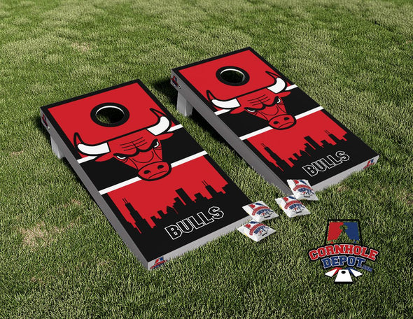 Chicago Bulls Cornhole Board Vinyl Wrap Skins Laminated Sticker Set Decal